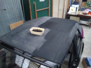 Pose &quot;RENOVO SOFT TOP REVIVER&quot; (sur la bouteil est conseillé de faire 2 passage, j'en ai fait 1)